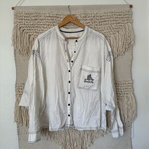 Pilcro Cotton Blend Batwing Blouse